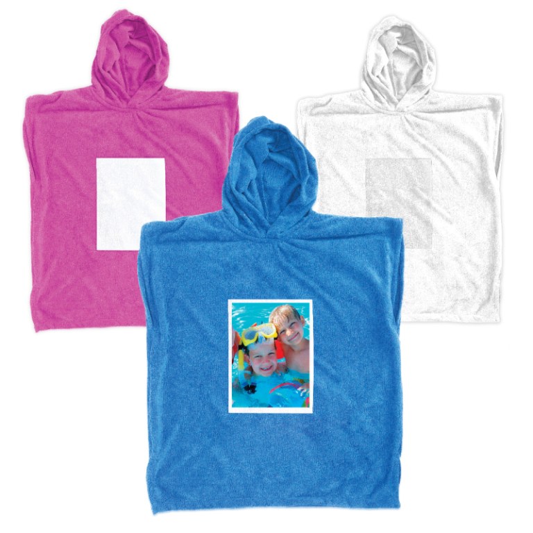 KR7511 • פונצ'ו <br> מגבת פונצ'ו עם קפוצ'ון לילדים