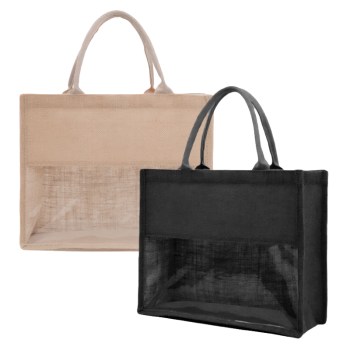 GB554 • ויסטה <br> תיק יוטה בשילוב PVC