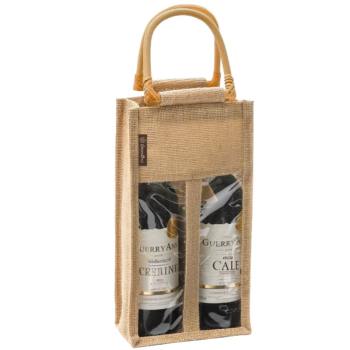 GB440 • גפן <br> תיק יוטה ל-2 בקבוקי יין